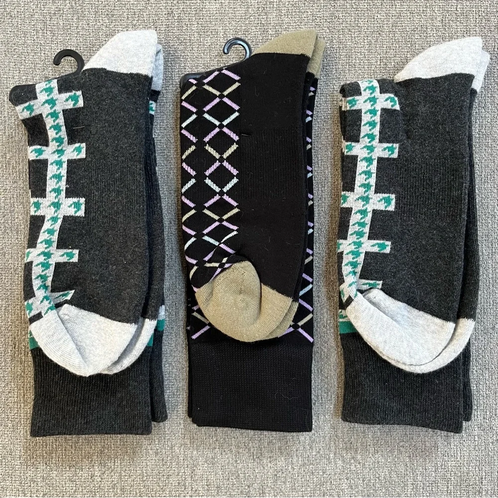 Nordstrom Men’s Patterned Socks Lot of 3 NWOT Dressy Fun Prints